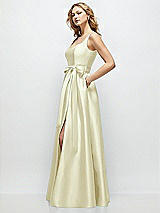 Front View Thumbnail - Butter Yellow Scoop-Neck Tank Bodice Maxi Dress with Full Skirt