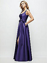 Front View Thumbnail - Grape Scoop-Neck Tank Bodice Maxi Dress with Full Skirt