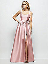 Side View Thumbnail - Ballet Pink Scoop-Neck Tank Bodice Maxi Dress with Full Skirt