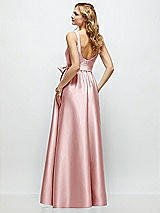 Rear View Thumbnail - Ballet Pink Scoop-Neck Tank Bodice Maxi Dress with Full Skirt