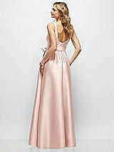 Rear View Thumbnail - Blush Scoop-Neck Tank Bodice Maxi Dress with Full Skirt