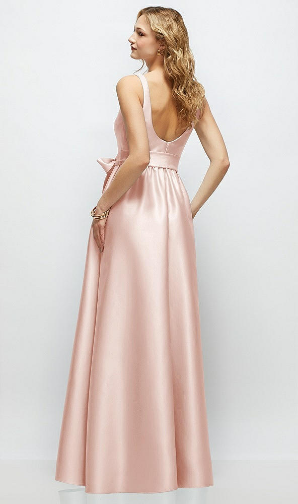 Back View - Blush Scoop-Neck Tank Bodice Maxi Dress with Full Skirt