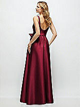 Rear View Thumbnail - Burgundy Scoop-Neck Tank Bodice Maxi Dress with Full Skirt