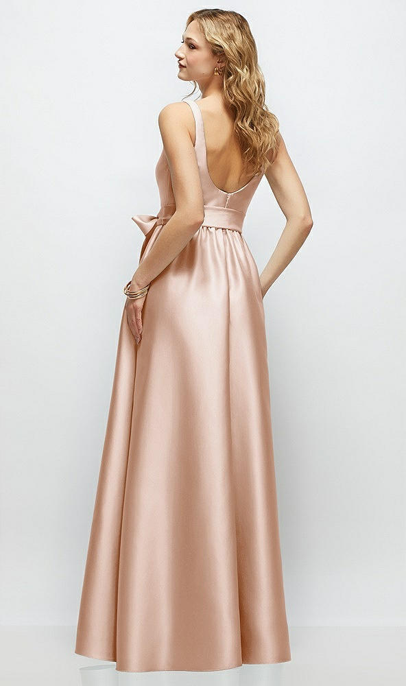 Back View - Cameo Scoop-Neck Tank Bodice Maxi Dress with Full Skirt