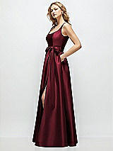 Front View Thumbnail - Cabernet Scoop-Neck Tank Bodice Maxi Dress with Full Skirt