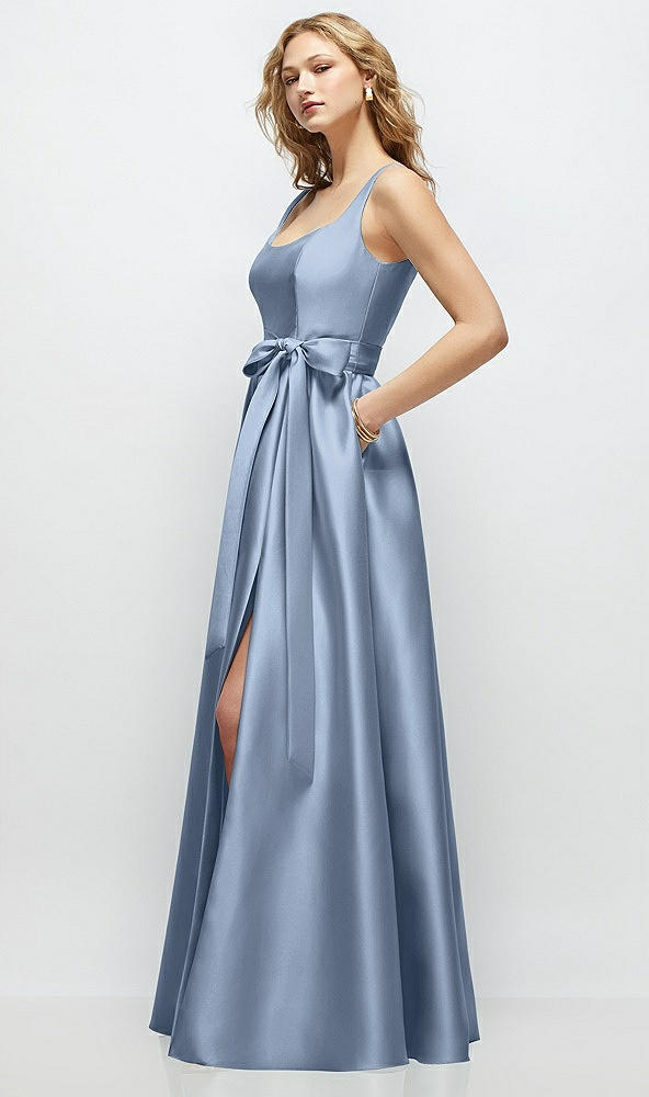 Front View - Cloudy Scoop-Neck Tank Bodice Maxi Dress with Full Skirt