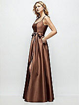 Front View Thumbnail - Cognac Scoop-Neck Tank Bodice Maxi Dress with Full Skirt