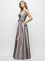 Front View Thumbnail - Cashmere Gray Scoop-Neck Tank Bodice Maxi Dress with Full Skirt