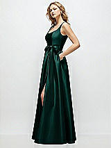 Front View Thumbnail - Evergreen Scoop-Neck Tank Bodice Maxi Dress with Full Skirt