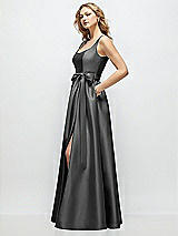 Front View Thumbnail - Gunmetal Scoop-Neck Tank Bodice Maxi Dress with Full Skirt