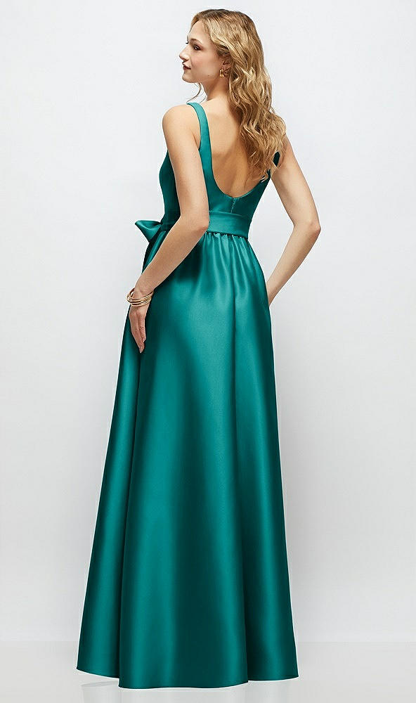 Back View - Jade Scoop-Neck Tank Bodice Maxi Dress with Full Skirt