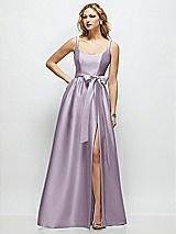 Side View Thumbnail - Lilac Haze Scoop-Neck Tank Bodice Maxi Dress with Full Skirt