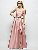 Side View Thumbnail - Rose Scoop-Neck Tank Bodice Maxi Dress with Full Skirt