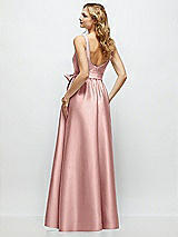 Rear View Thumbnail - Rose Scoop-Neck Tank Bodice Maxi Dress with Full Skirt