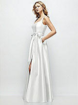 Front View Thumbnail - White Scoop-Neck Tank Bodice Maxi Dress with Full Skirt