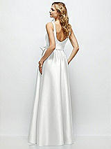 Rear View Thumbnail - White Scoop-Neck Tank Bodice Maxi Dress with Full Skirt