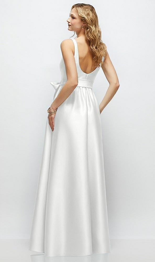 Back View - White Scoop-Neck Tank Bodice Maxi Dress with Full Skirt