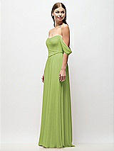 Side View Thumbnail - Mojito Off-the-Shoulder Basque Corset Chiffon Maxi Dress