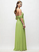 Rear View Thumbnail - Mojito Off-the-Shoulder Basque Corset Chiffon Maxi Dress