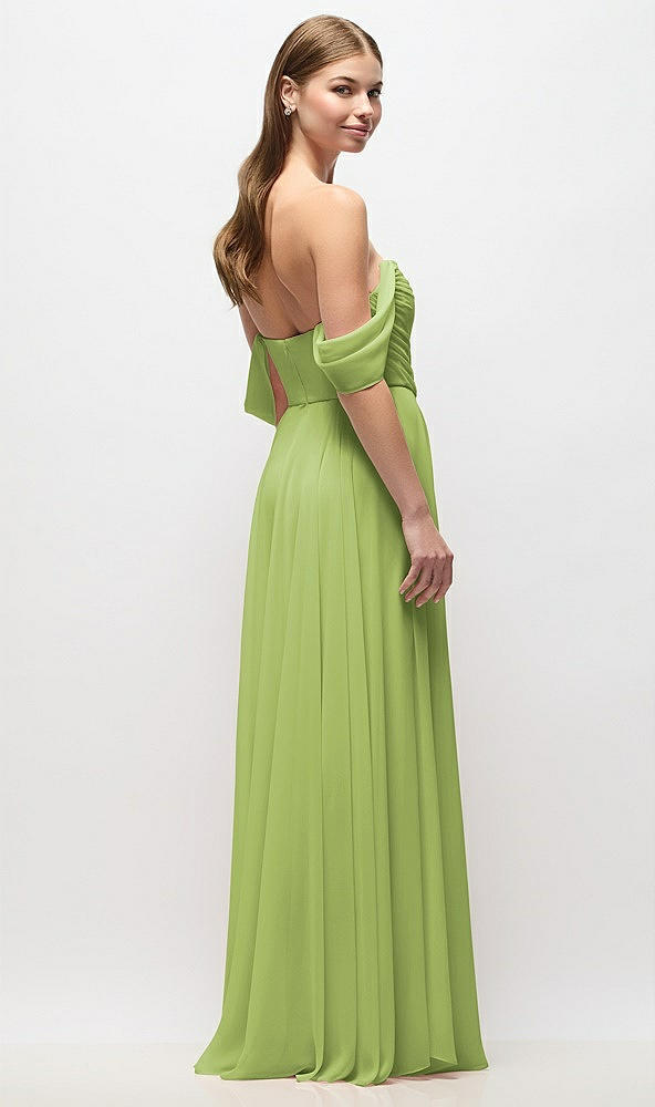 Back View - Mojito Off-the-Shoulder Basque Corset Chiffon Maxi Dress