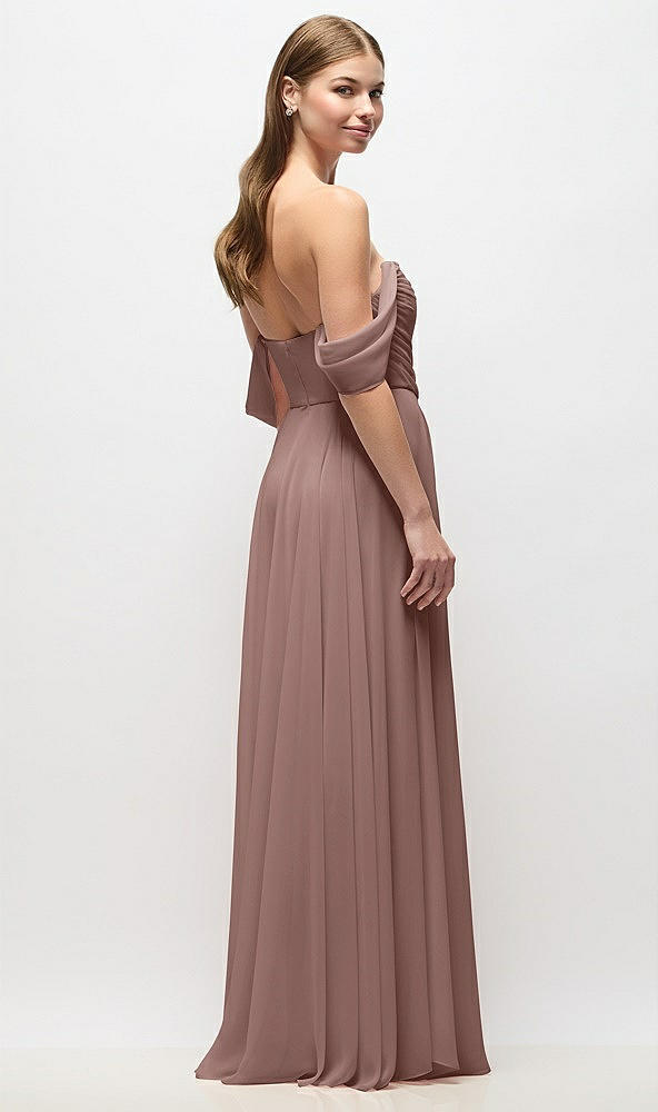 Back View - Sienna Off-the-Shoulder Basque Corset Chiffon Maxi Dress