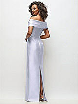 Rear View Thumbnail - Silver Dove Draped Wrap Off-the-Shoulder Satin Column Floral Maxi Dress