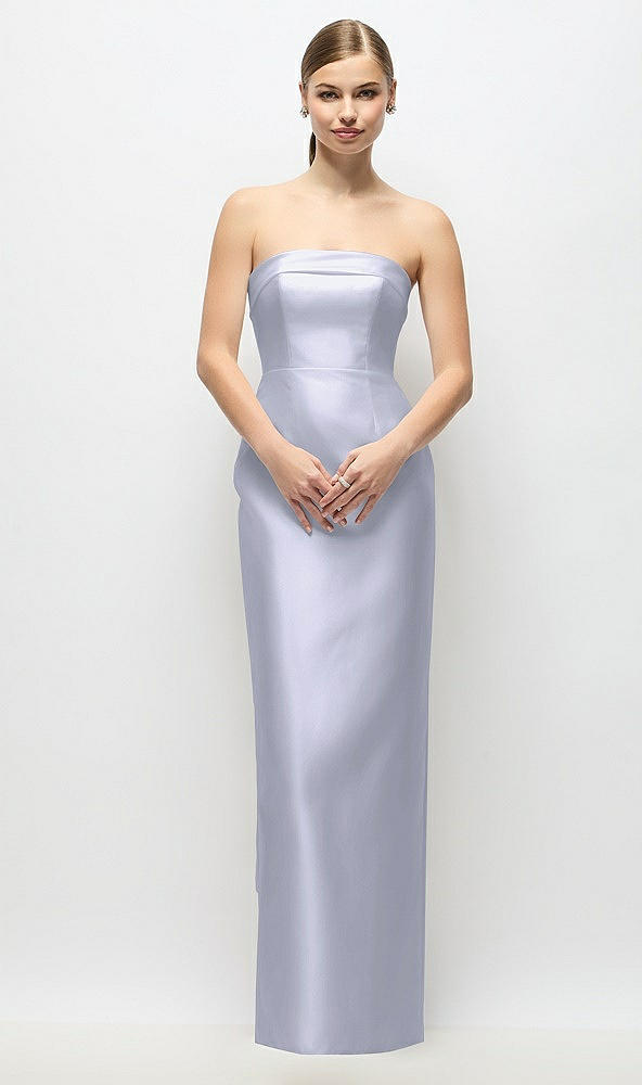 Back View - Silver Dove Strapless Cuff Satin Maxi Dress with Column Skirt & Back Bow