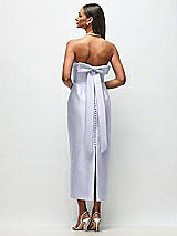 Side View Thumbnail - Silver Dove Strapless Cuff Satin Midi Dress with Column Skirt & Back Bow