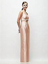 Side View Thumbnail - Cameo Scoop Neck Satin Column Maxi Dress with Bow at Empire Waist