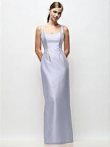 Front View Thumbnail - Silver Dove Scoop Neck Satin Column Maxi Dress