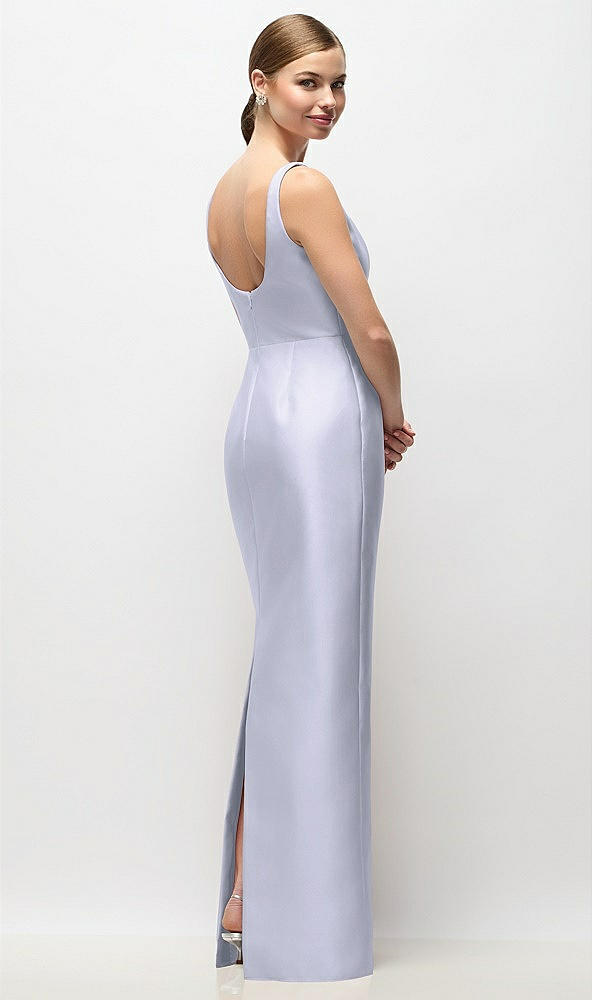 Back View - Silver Dove Scoop Neck Satin Column Maxi Dress