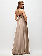 Side View Thumbnail - Topaz Empire Waist Chiffon Halter Maxi Dress with Convertible Spaghetti Straps