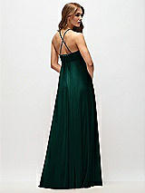Side View Thumbnail - Evergreen Empire Waist Chiffon Halter Maxi Dress with Convertible Spaghetti Straps