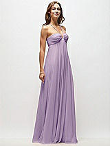 Front View Thumbnail - Pale Purple Empire Waist Chiffon Halter Maxi Dress with Convertible Spaghetti Straps