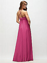 Side View Thumbnail - Tea Rose Empire Waist Chiffon Halter Maxi Dress with Convertible Spaghetti Straps