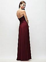 Rear View Thumbnail - Cabernet Strapless Chiffon Maxi Dress with Asymmetrical Ruched Drop Waist