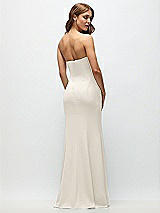 Rear View Thumbnail - Ivory Strapless Fit and Flare Crepe Maxi Dress