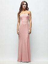 Front View Thumbnail - Rose Strapless Fit and Flare Crepe Maxi Dress
