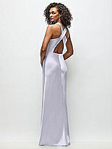 Rear View Thumbnail - Silver Dove Cowl Neck Criss-Cross Back Satin Maxi Dress
