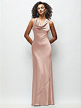 Front View Thumbnail - Toasted Sugar Cowl Neck Criss-Cross Back Satin Maxi Dress