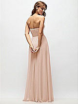 Rear View Thumbnail - Cameo Strapless Basque Drop Waist Chiffon Maxi Dress with Shirred Skirt