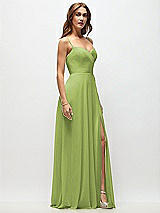 Side View Thumbnail - Mojito Wrap Bodice Chiffon Maxi Dress with Adjustable Spaghetti Straps