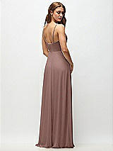 Rear View Thumbnail - Sienna Wrap Bodice Chiffon Maxi Dress with Adjustable Spaghetti Straps