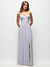 Front View Thumbnail - Silver Dove Wrap Bodice Chiffon Maxi Dress with Adjustable Spaghetti Straps