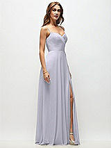 Side View Thumbnail - Silver Dove Wrap Bodice Chiffon Maxi Dress with Adjustable Spaghetti Straps