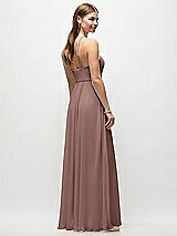 Rear View Thumbnail - Sienna High-Neck Halter Chiffon Maxi Dress with Adjustable Spaghetti Straps