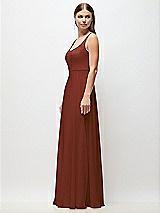 Side View Thumbnail - Auburn Moon Scoop Neck Tank Strap Chiffon Maxi Dress