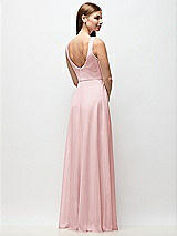 Rear View Thumbnail - Ballet Pink Scoop Neck Tank Strap Chiffon Maxi Dress