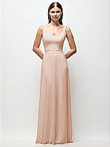 Front View Thumbnail - Cameo Scoop Neck Tank Strap Chiffon Maxi Dress
