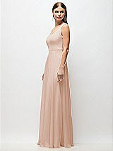 Side View Thumbnail - Cameo Scoop Neck Tank Strap Chiffon Maxi Dress
